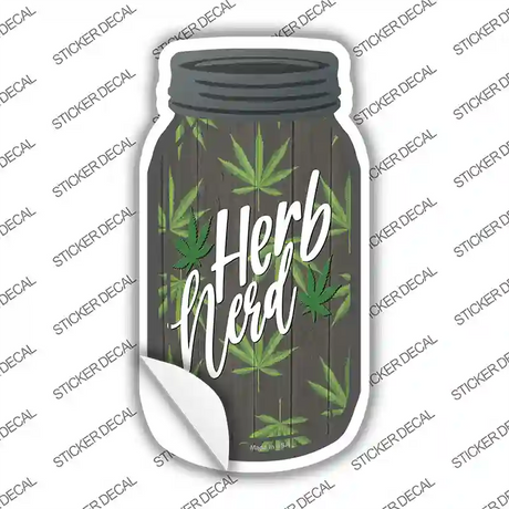 Herb Nerd Novelty Mason Jar Sticker Decal Small