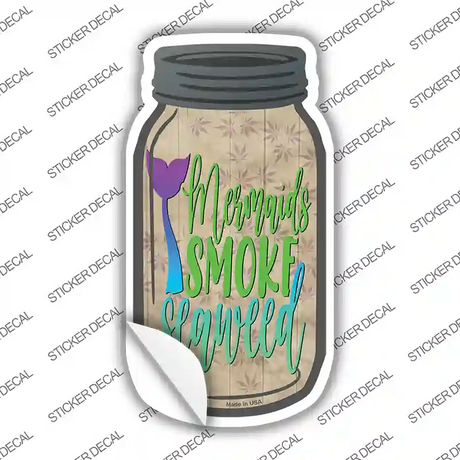 Mermaids Smoke Seaweed Novelty Mason Jar Sticker Decal Small