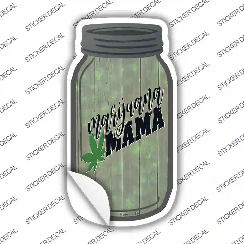 Marijuana Mama Novelty Mason Jar Sticker Decal Small