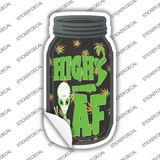 Alien High AF Novelty Mason Jar Sticker Decal Small