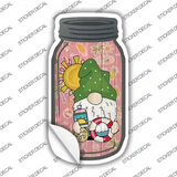 Gnome With Sunscreen Novelty Mason Jar Sticker Decal Small