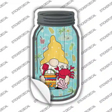 Gnome With Crab Novelty Mason Jar Sticker Decal Small