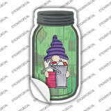 Gnome With Towel Novelty Mason Jar Sticker Decal Small