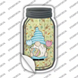 Gnome With Egg and Flowers Novelty Mason Jar Sticker Decal Small