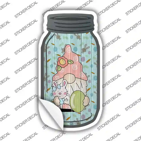 Gnome With Green Egg Novelty Mason Jar Sticker Decal Small