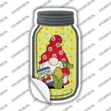 Gnome With Corn and Beets Novelty Mason Jar Sticker Decal Small