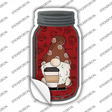 Gnome With Coffee Cup Novelty Mason Jar Sticker Decal Small