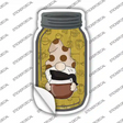 Gnome With Coffee Pot Novelty Mason Jar Sticker Decal Small