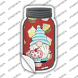 Gnome With Pink Cupcake Novelty Mason Jar Sticker Decal Small