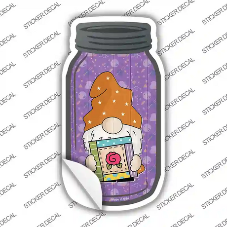 Gnome Scrapbooking Novelty Mason Jar Sticker Decal Small