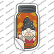 Gnome With Eggs Orange Novelty Mason Jar Sticker Decal Small