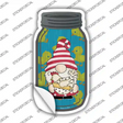 Gnome With Chicken Blue Novelty Mason Jar Sticker Decal Small