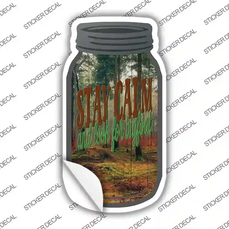 Stay Calm And Look Novelty Mason Jar Sticker Decal Small