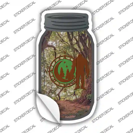 Bigfoot Compass Night Novelty Mason Jar Sticker Decal Small