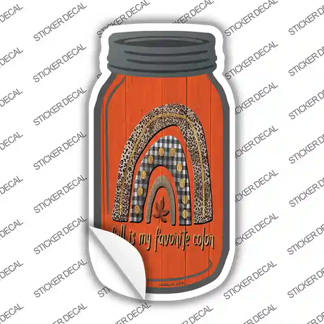 Fall My Favorite Color Novelty Mason Jar Sticker Decal Small