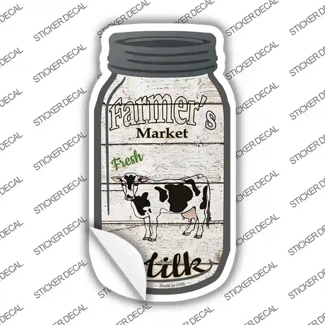 Cow Milk Farmers Market Novelty Mason Jar Sticker Decal Small