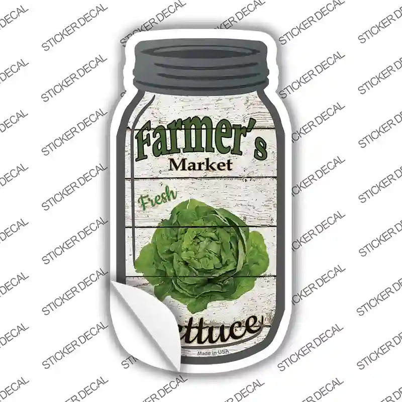 Lettuce Farmers Market Novelty Mason Jar Sticker Decal Small