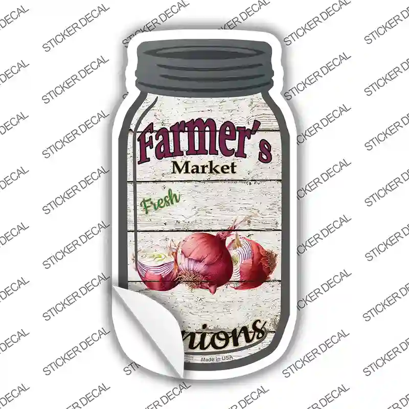 Onions Farmers Market Novelty Mason Jar Sticker Decal Small