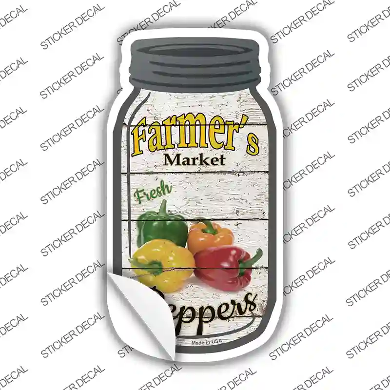 Peppers Farmers Market Novelty Mason Jar Sticker Decal Small