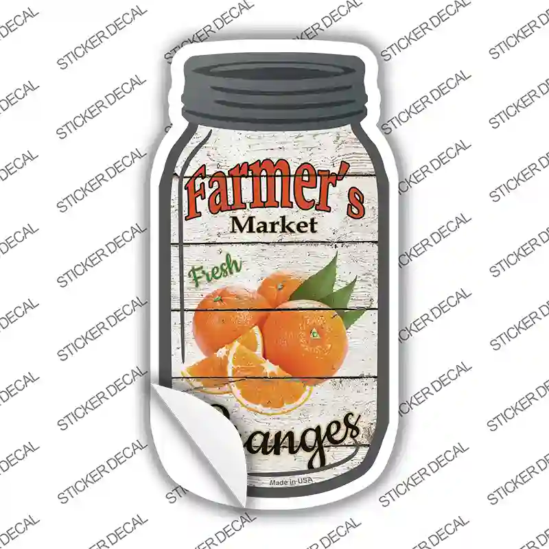 Oranges Farmers Market Novelty Mason Jar Sticker Decal Small