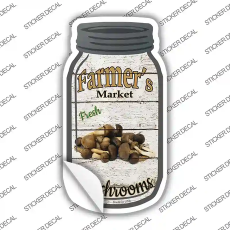 Mushrooms Farmers Market Novelty Mason Jar Sticker Decal Small