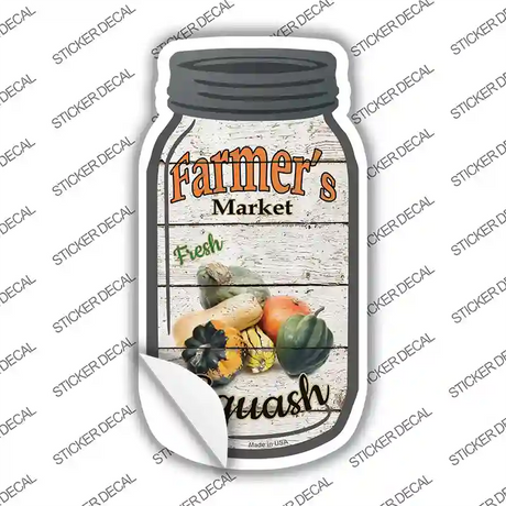 Squash Farmers Market Novelty Mason Jar Sticker Decal Small