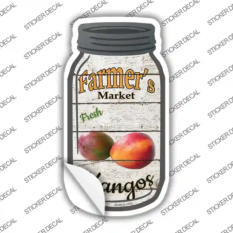 Mangos Farmers Market Novelty Mason Jar Sticker Decal Small