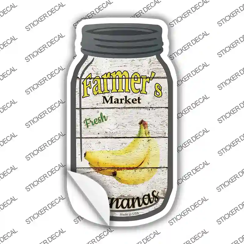 Bananas Farmers Market Novelty Mason Jar Sticker Decal Small