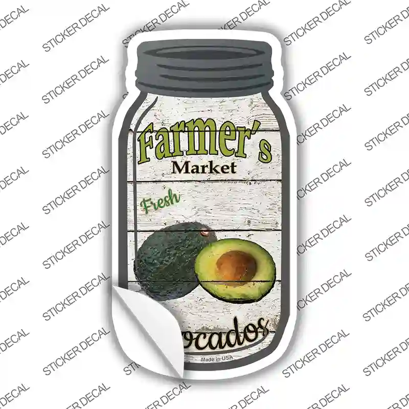 Avocados Farmers Market Novelty Mason Jar Sticker Decal Small