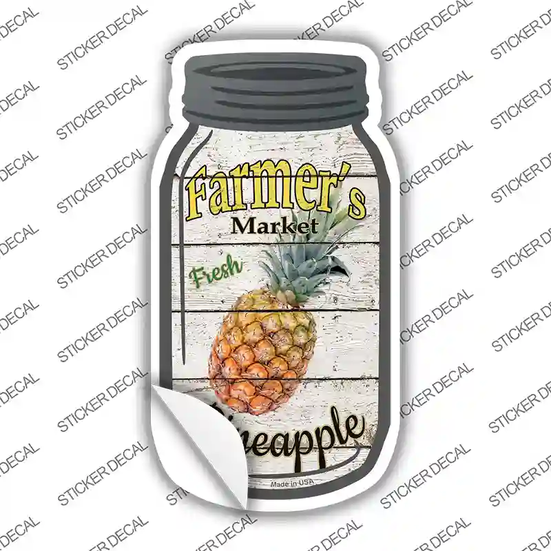 Pineapple Farmers Market Novelty Mason Jar Sticker Decal Small