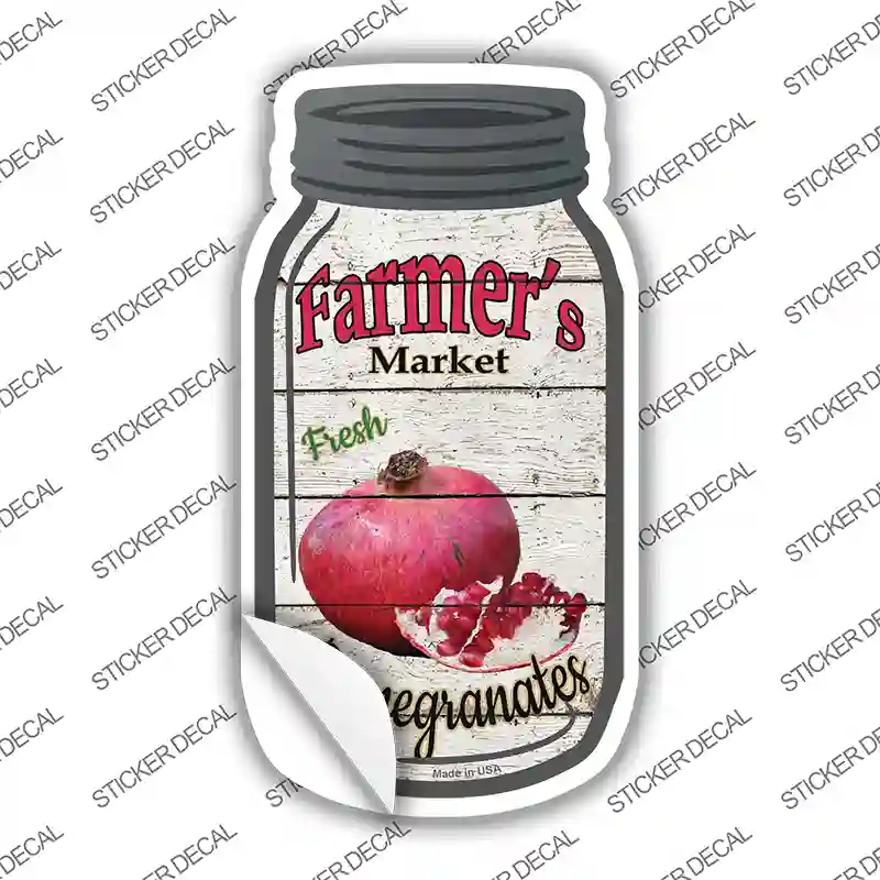 Pomegranates Farmers Market Novelty Mason Jar Sticker Decal Small