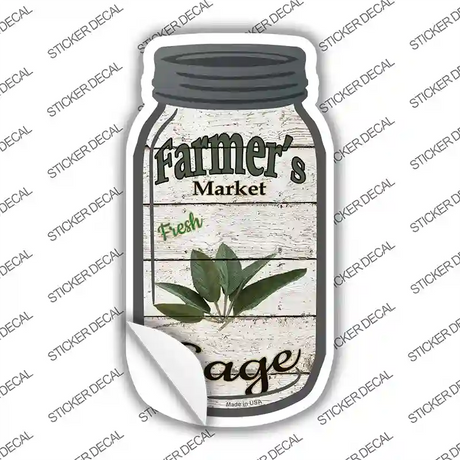 Sage Farmers Market Novelty Mason Jar Sticker Decal Small