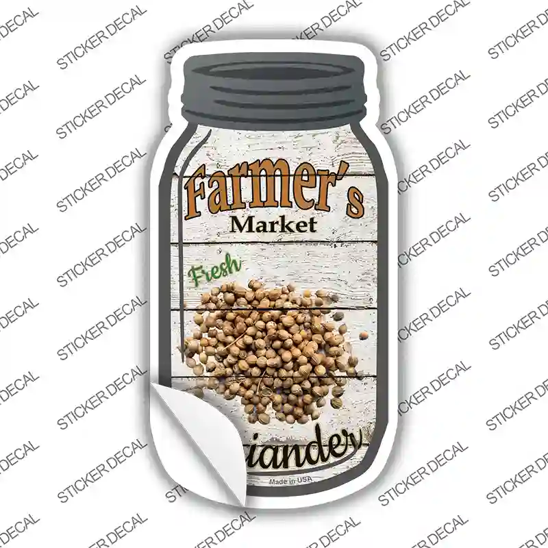 Coriander Farmers Market Novelty Mason Jar Sticker Decal Small