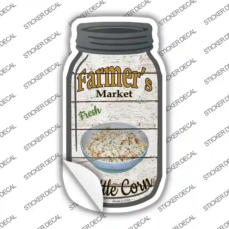 Kettle Corn Farmers Market Novelty Mason Jar Sticker Decal