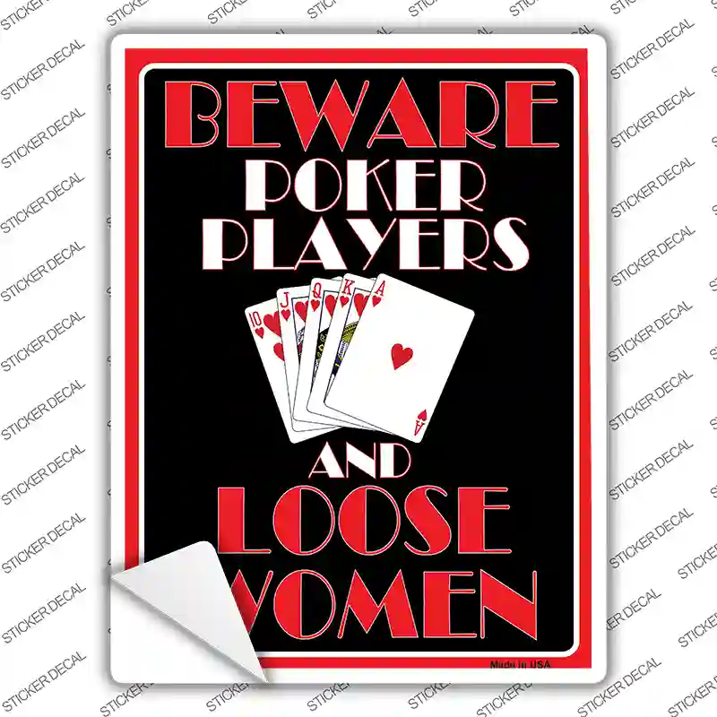 Poker Players Novelty Rectangle Sticker Decal