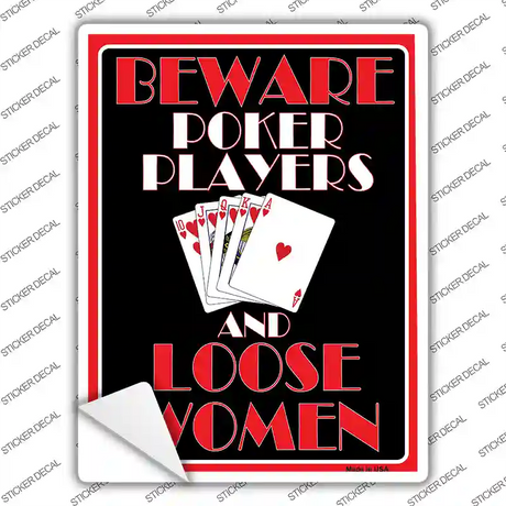 Poker Players Novelty Rectangle Sticker Decal