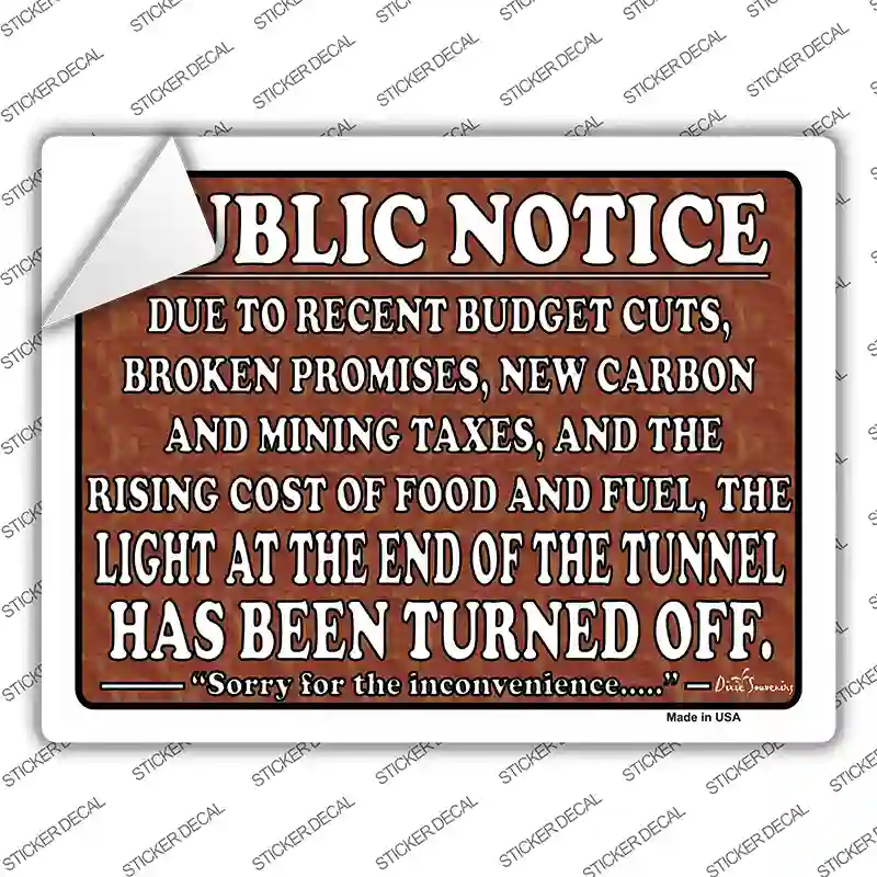 Light At The End Novelty Rectangle Sticker Decal