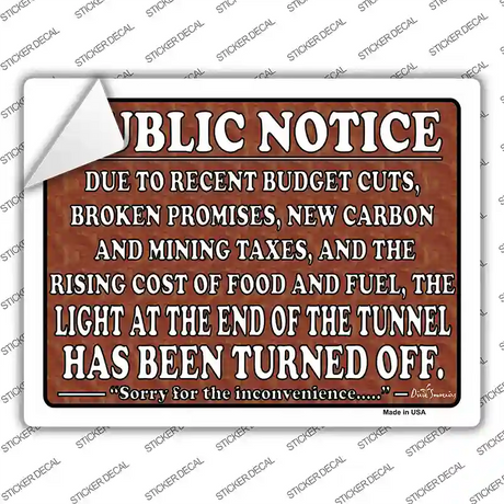 Light At The End Novelty Rectangle Sticker Decal