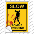 Zombie Crossing Novelty Rectangle Sticker Decal Small