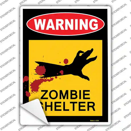 Zombie Shelter Novelty Rectangle Sticker Decal Small