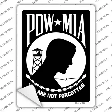 POW MIA Novelty Rectangle Sticker Decal Small