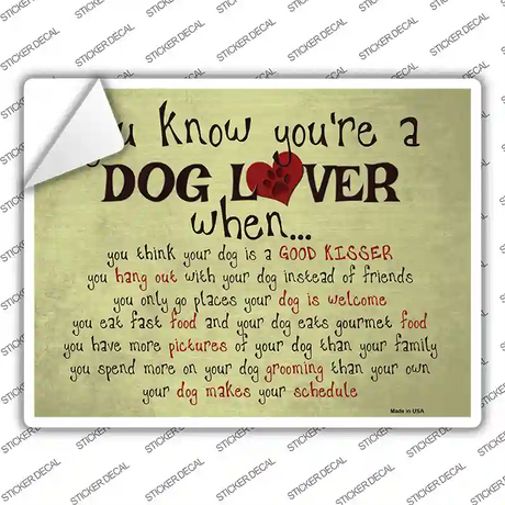 Dog Lover Novelty Rectangle Sticker Decal Small