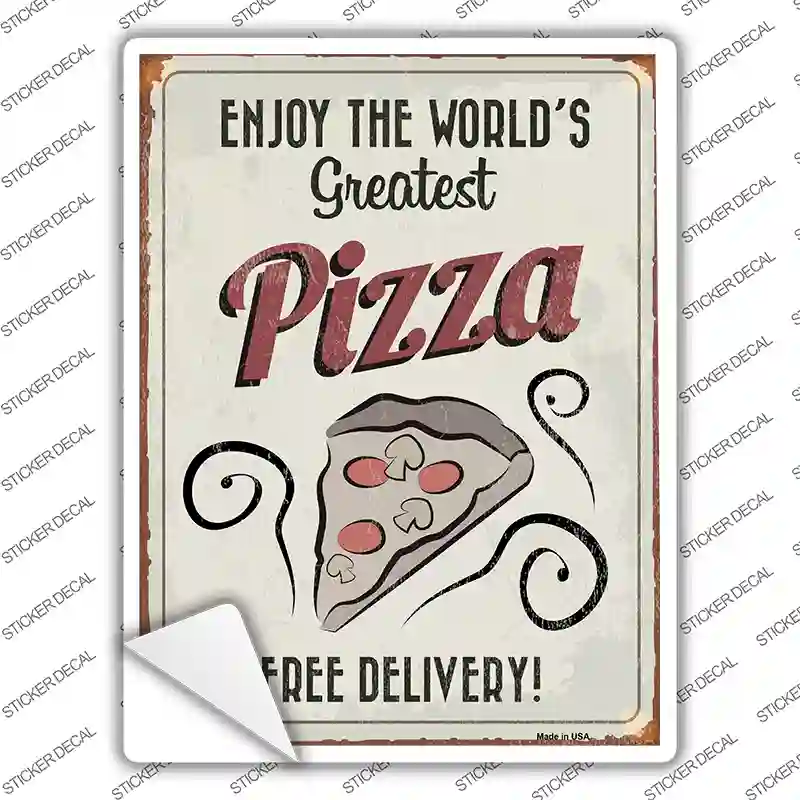 Greatest Pizza Novelty Rectangle Sticker Decal