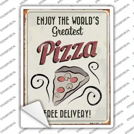 Greatest Pizza Novelty Rectangle Sticker Decal