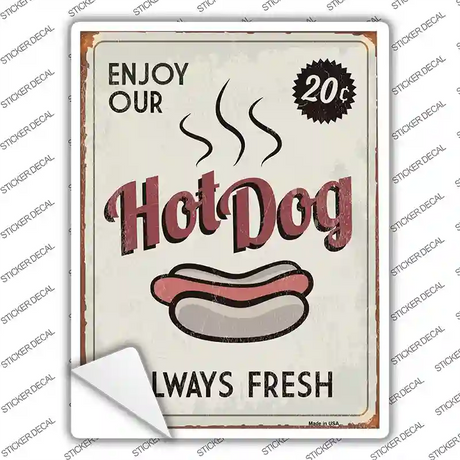 Hot Dog Novelty Rectangle Sticker Decal