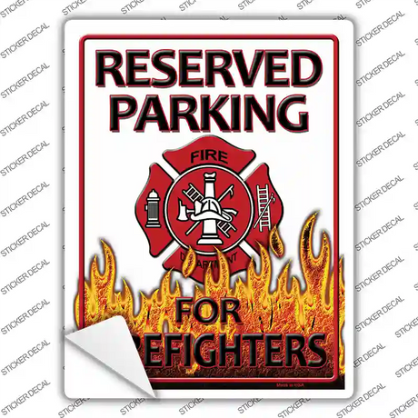 Reserved Firefighters Novelty Rectangle Sticker Decal Small