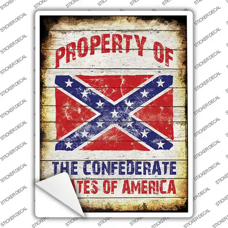 Property Of Confederate States Novelty Rectangle Sticker Decal Small