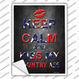 Keep Calm Kiss My Novelty Rectangle Sticker Decal Small