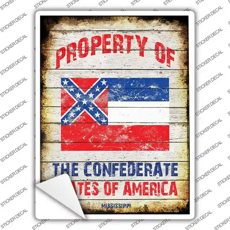 Property Of Mississippi Novelty Rectangle Sticker Decal Small