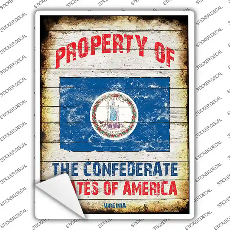 Property Of Virginia Novelty Rectangle Sticker Decal Small